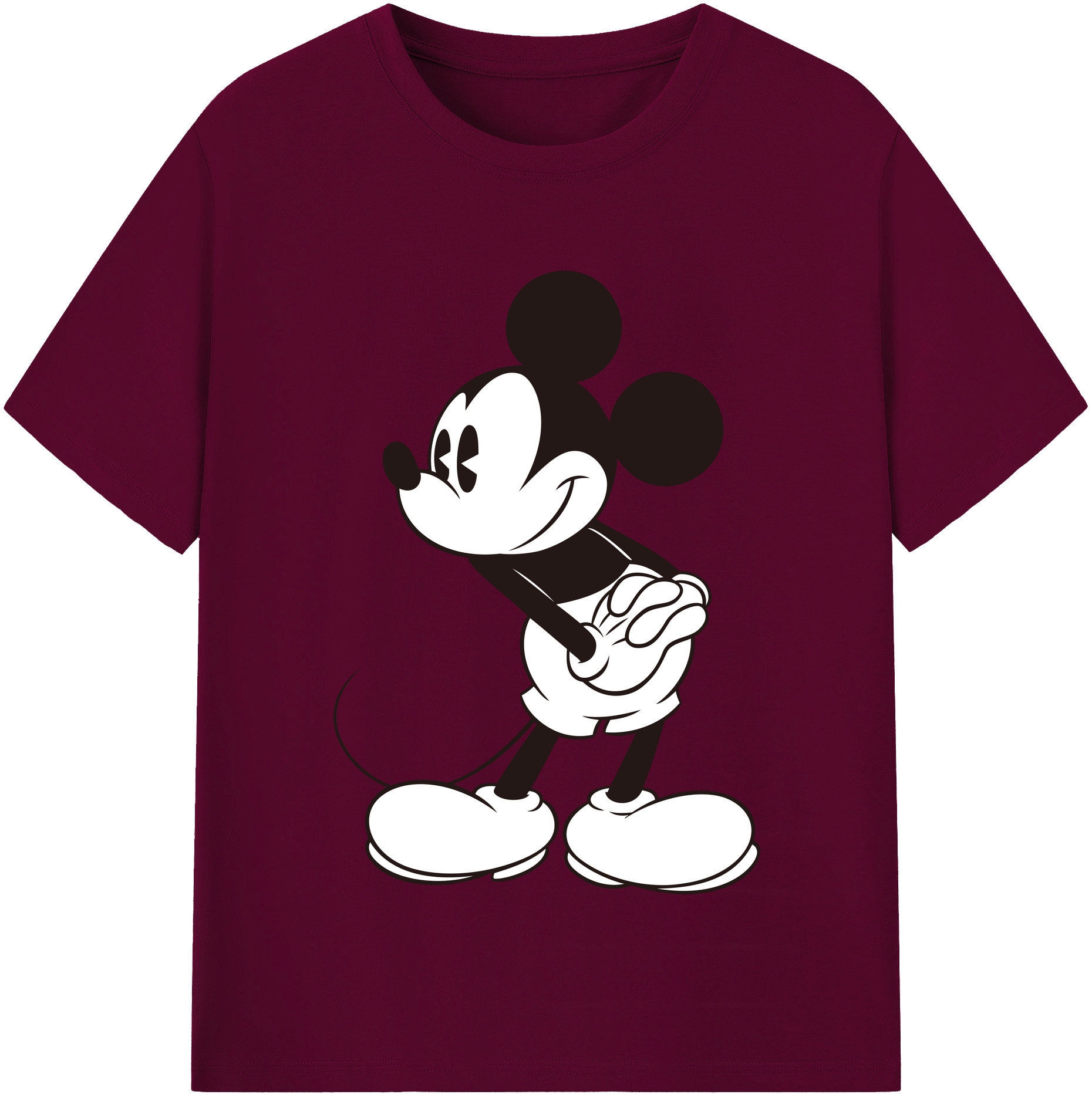 （画像用） ミッキーマウス Mickey Mouse レディースカジュアルプリントTシャツ（綿100％）